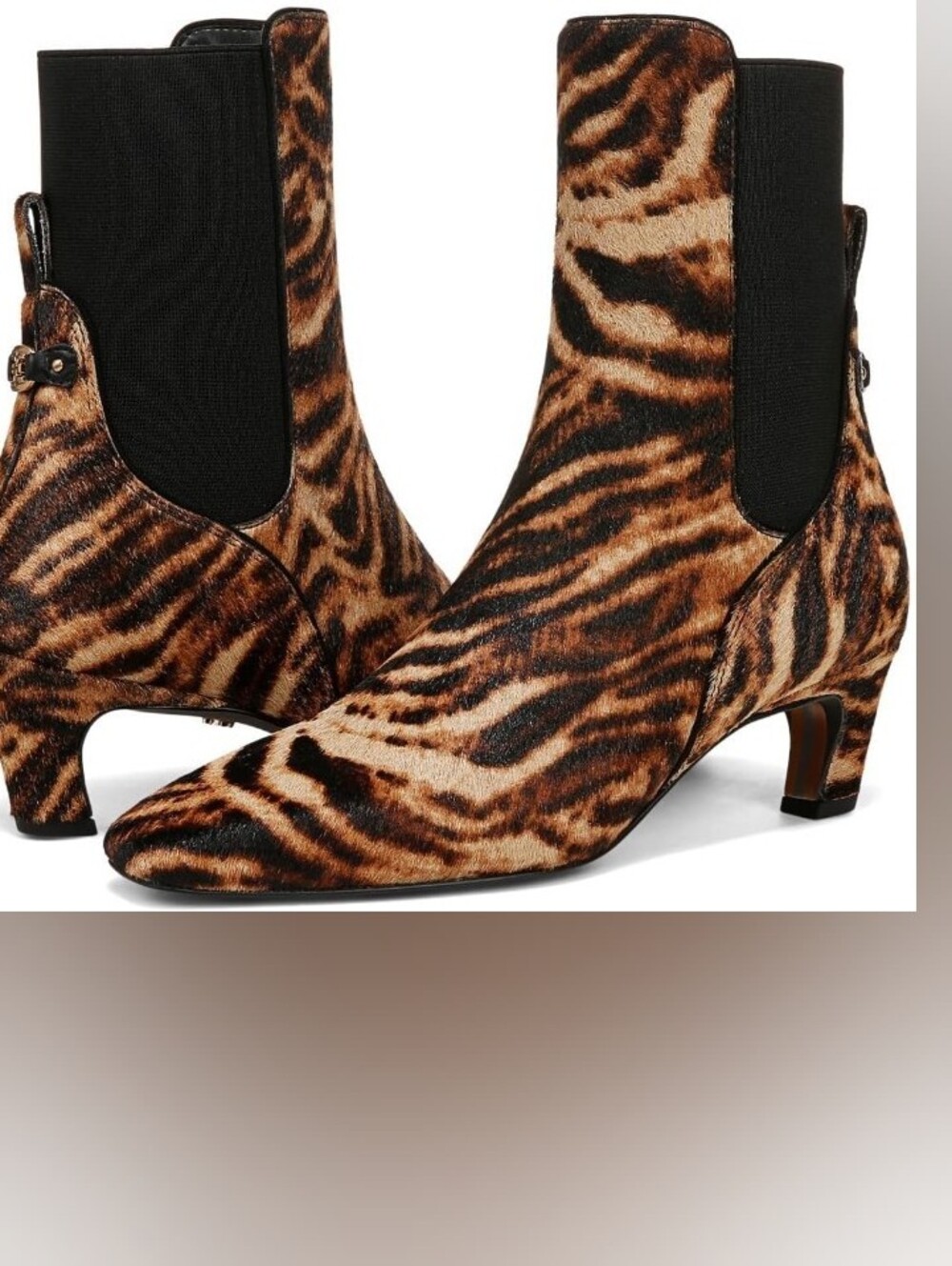 Sam Edelman Margo Calf Hair Booties Tiger Print Brown Multi NWOB Size 6